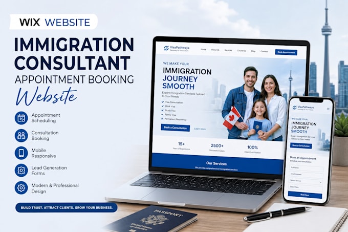 create wix immigration consultant appointment scheduling booking website