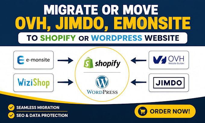 migrate or move ovh website builder jimdo emonsite to shopify wordpress website