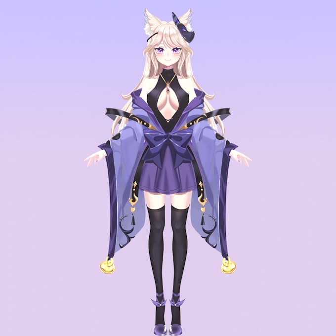 design 3d character model, vtuber character and vroid vrchat avatar