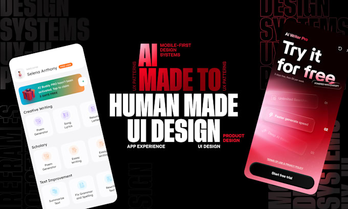 refine ai generated design into professional uiux product design
