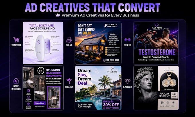 design meta ads creative, static ads, facebook ads and instagram carousel