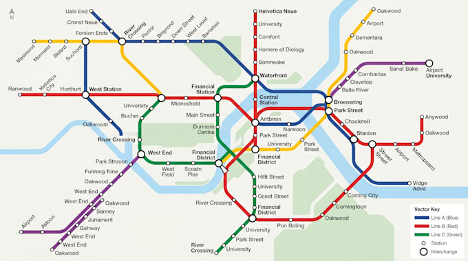 design transit map, metro map, subway map and transport route illustration