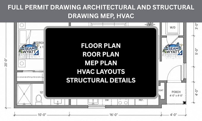 do architectural drawing and structural mep, hvac