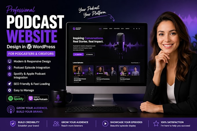design a podcast website in wordpress