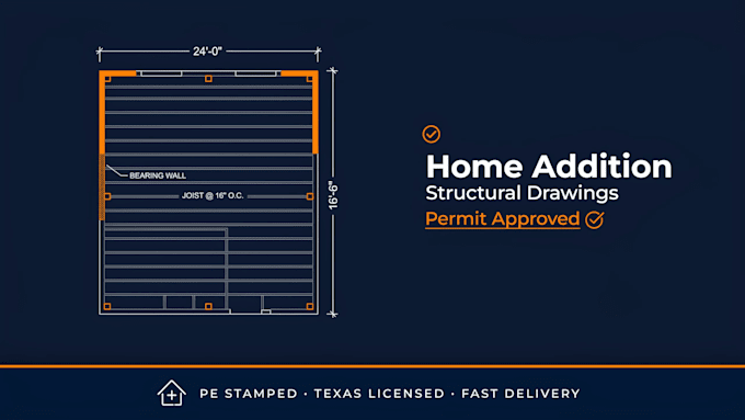 home addition structural drawings for fast permit approval texas