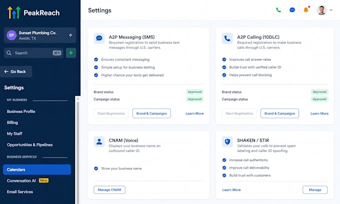 gohighlevel a2p 10dlc registration twilio a2p approval