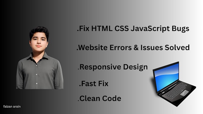 fix HTML CSS javascript bugs and website issues