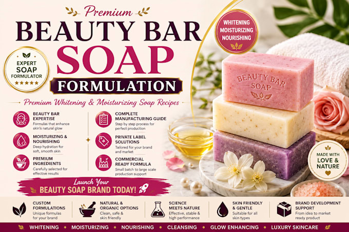 develop whitening moisturizing and beauty bar soap formulation