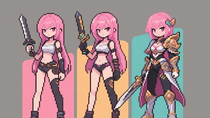 do nsfw pixel character sprite sheet pixel animation rpg game asset 2d game art