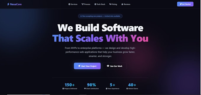build custom react js website with node js backend