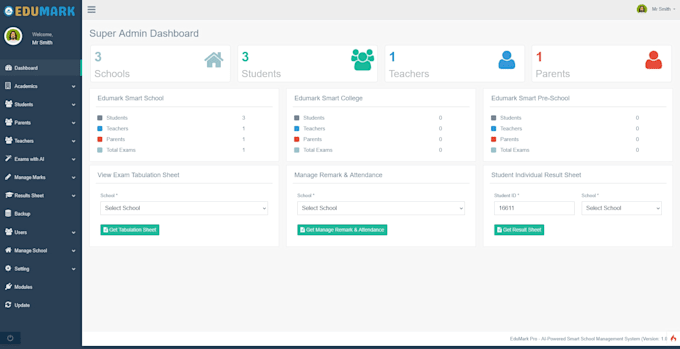 create a smart school management software for your institution