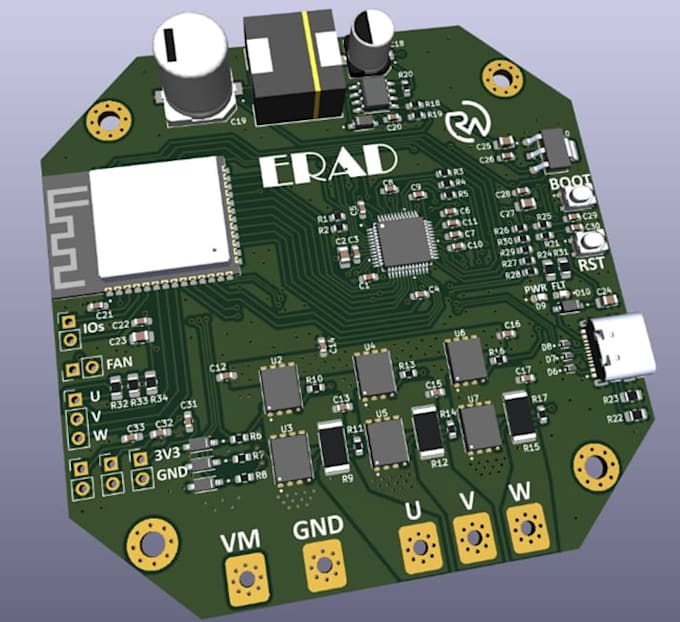 design bldc motor controller pcb for drones, robotics, and high power motors