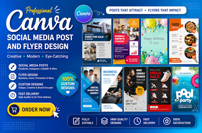 design anything in canva, canva logo, canva flyer, instagram post