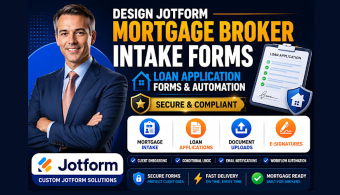design jotform mortgage broker intake form and loan application forms