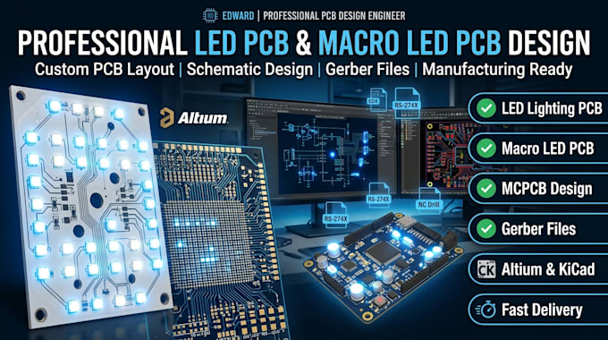 create custom led lighting pcb and ready macro led pcb layouts with gerber file