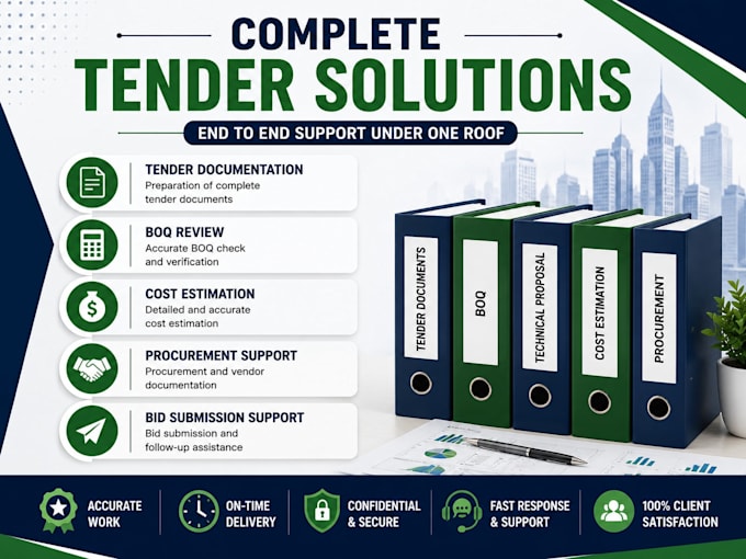 prepare tender documents, boq and technical proposals