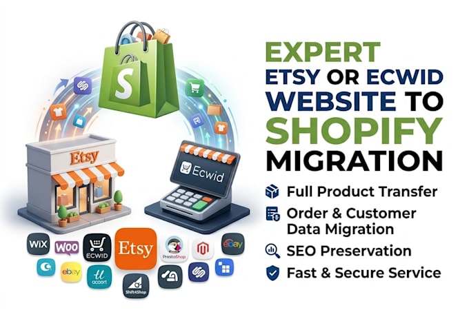migrate etsy or ecwid to shopify store modern shopify ecommerce migration