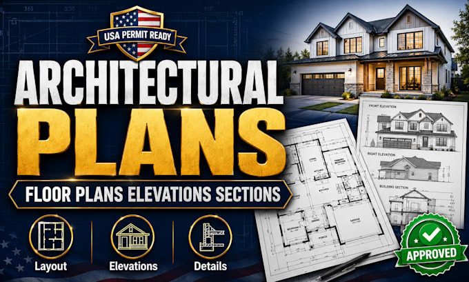 draft architectural permit plans for USA building projects