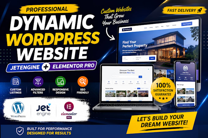 create dynamic wordpress website with jetengine and elementor pro