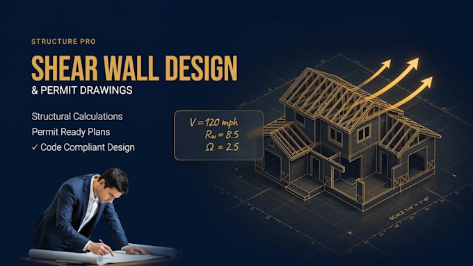 shear wall design calculations and permit drawings USA