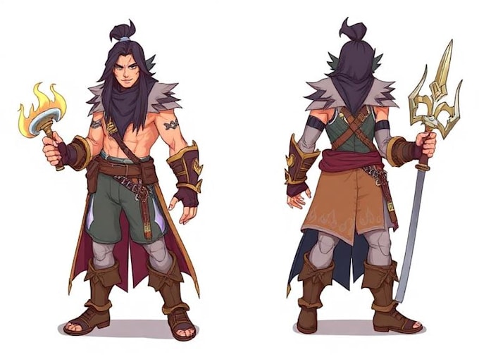 make a character sheet with a unique art style