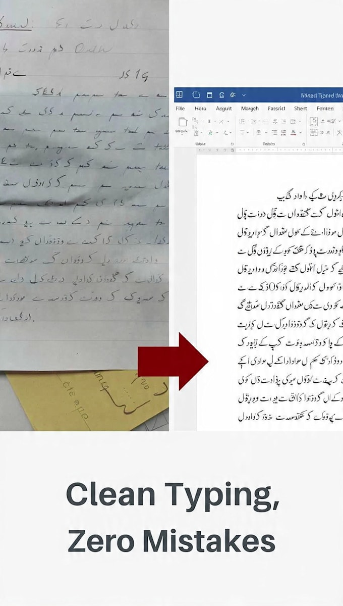type handwritten notes to word excel 100 percent accurate
