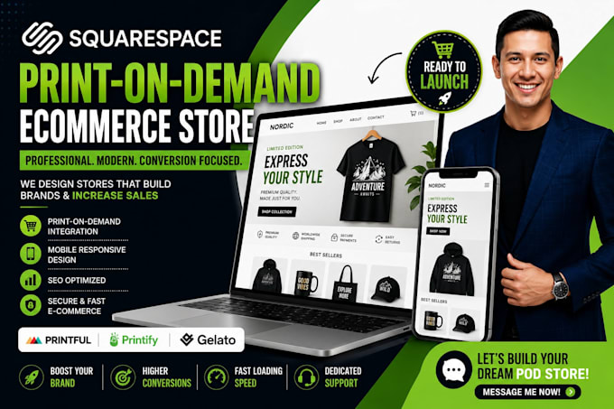 build a squarespace print on demand ecommerce store