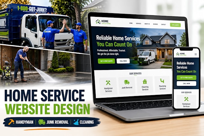 design handyman website cleaning website junk removal website optimization