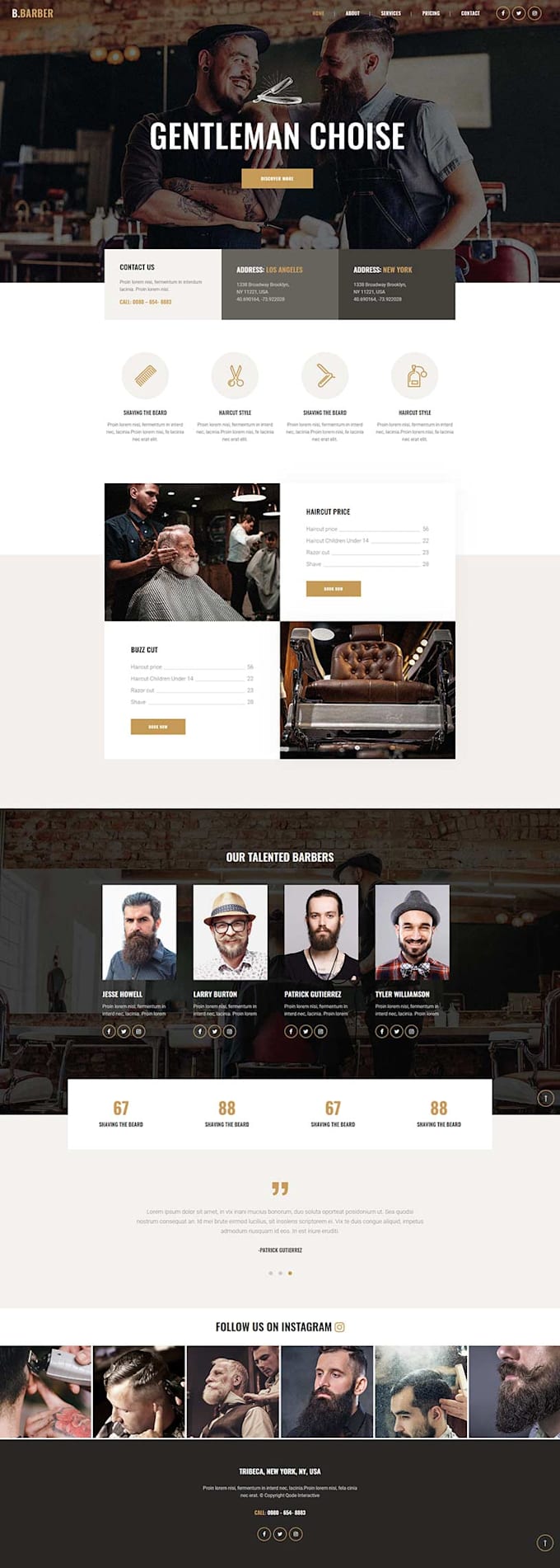 build barber shop website design