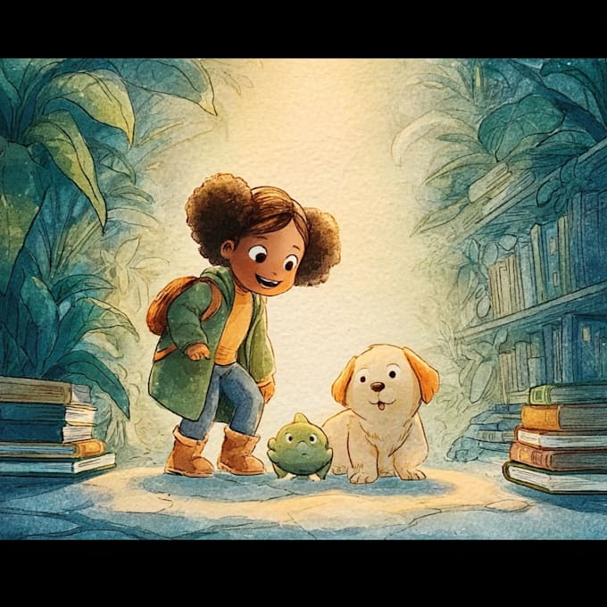 do watercolor illustrations for children book