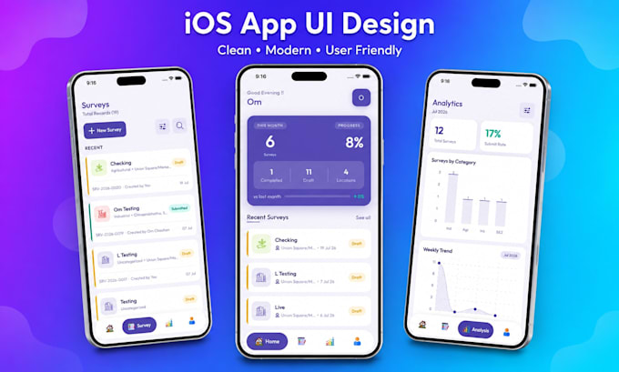 design and develop react native mobile app UI using expo