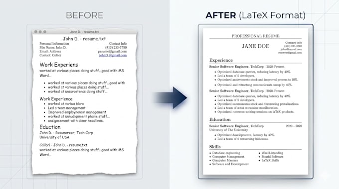 create and format ats friendly resume in latex