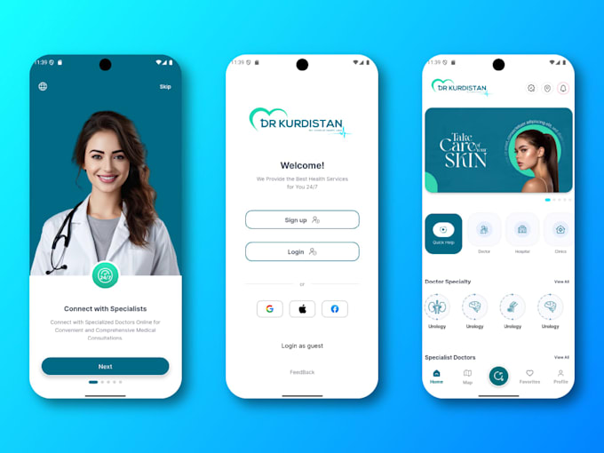 develop a professional flutter mobile app for android and ios