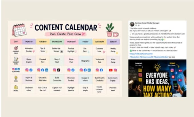 create engaging social media content and schedule posts