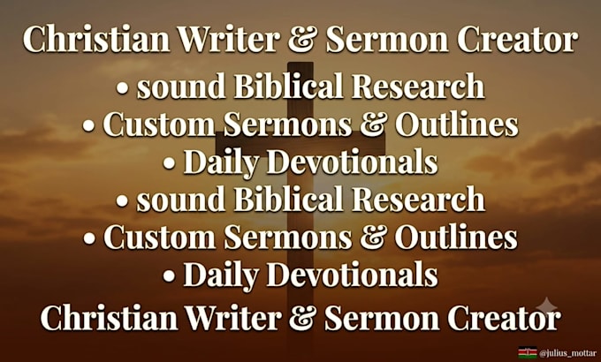 be your christian sermon, article, and ebook writer