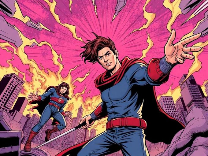 design comic book illustration, comic illustration