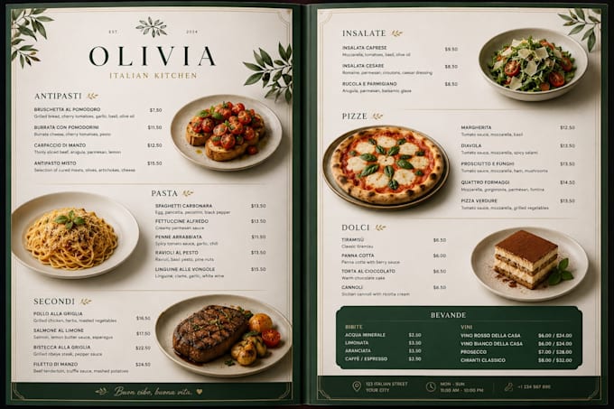 create professional ai restaurant menu designs