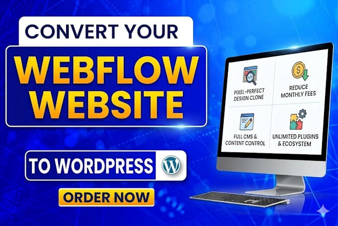 migrate transfer clone your webflow website to wordpress website