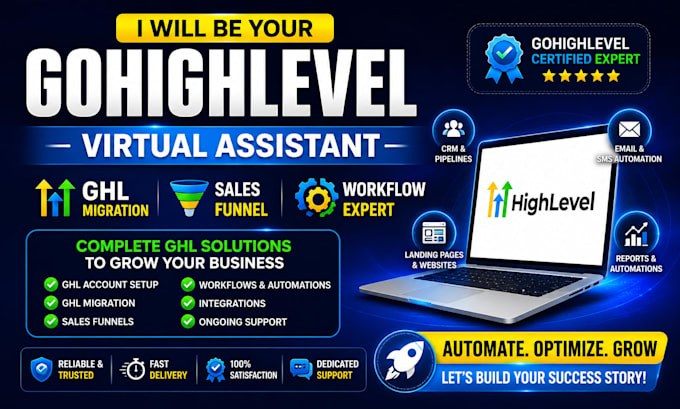 be your gohighlevel virtual assistant ghl migration sales funnel workflow expert