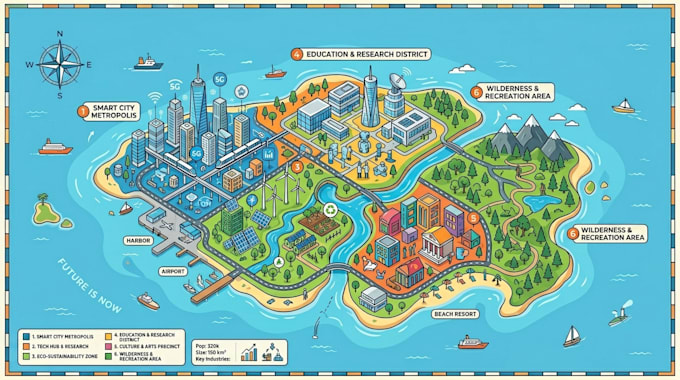 design custom vector maps, infographic maps, city maps and location maps