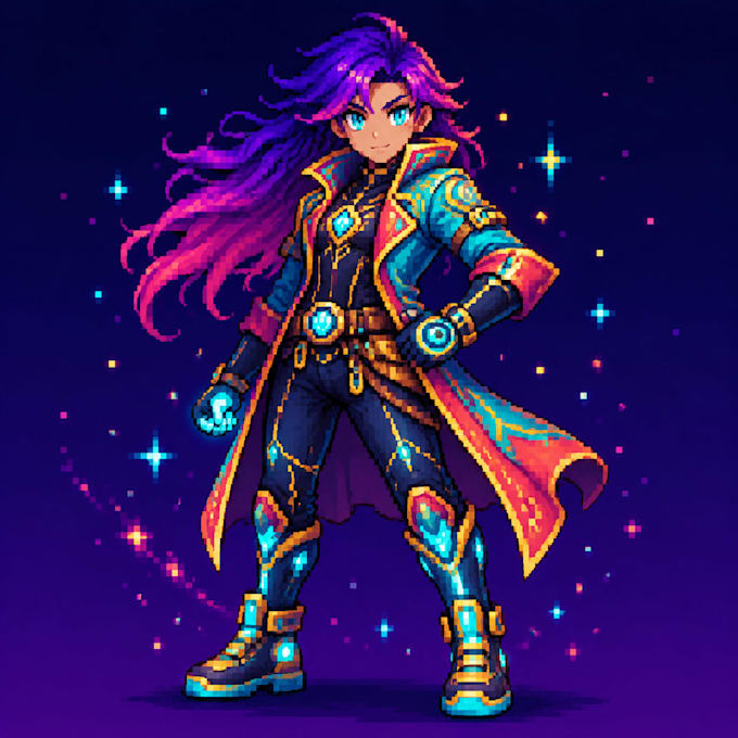 create custom pixel art characters for games, avatars, animations