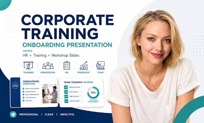 design corporate training deck, employee onboarding presentation