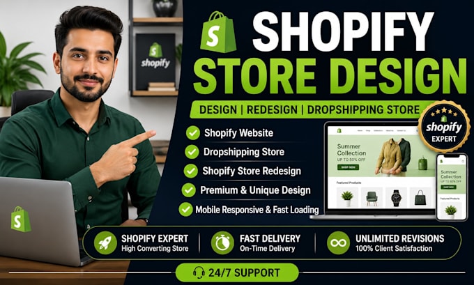 design develop professional shopify store dropshipping