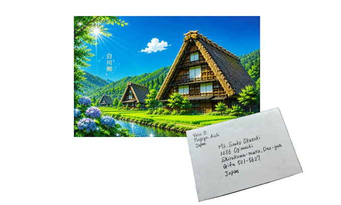 send a handwritten japanese letter with tea and origami
