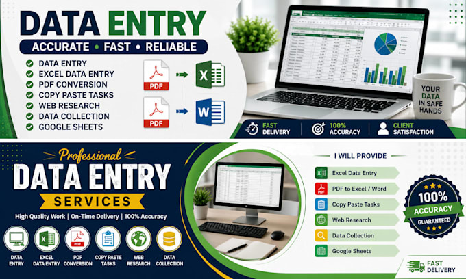 do accurate data entry, excel data entry and PDF conversion