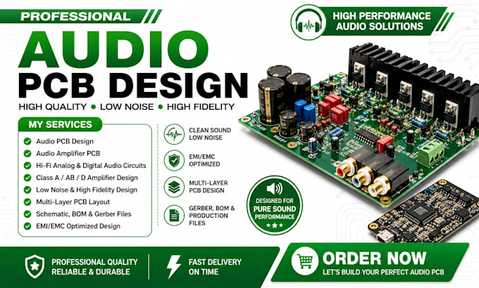 design audio pcb, audio amplifier pcb, sci fi analog digital audio circuit pcb