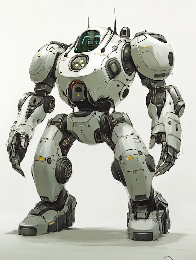 design sci fi mecha and robot concept art
