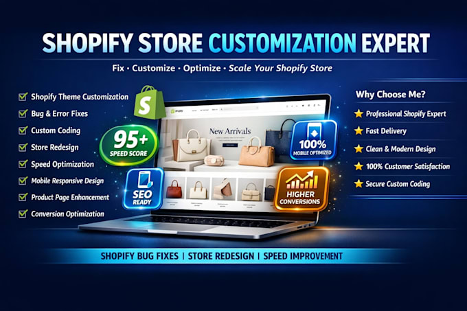 professionally customize, fix and improve your shopify store