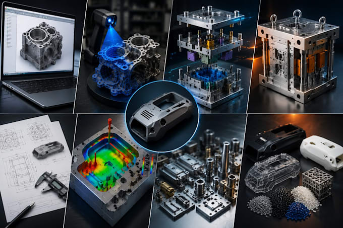design injection mold, reverse engineering product design, plastic mold and dfm
