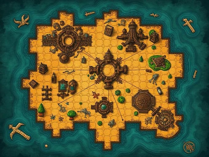 create detailed fantasy cartography game world maps